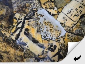 Крупноформатные панели Дюрамика с поверхностью из редкого мрамора Fossil Yellow