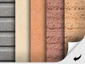 Варианты фасадных плит стандартной расцветки и структур поверхностей